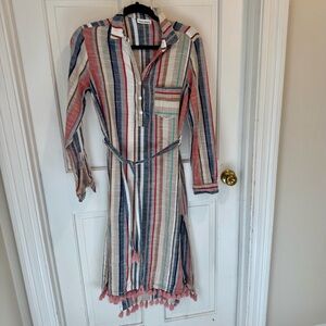 Roller Rabbit Danae Striped Yarn Dye Kurta Multicolor Striped Cotton Dress
